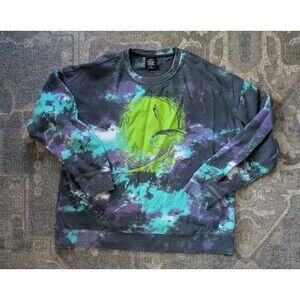 Disney Nightmare Before Christmas Sz XL Purple Green Tie Dye Sweater